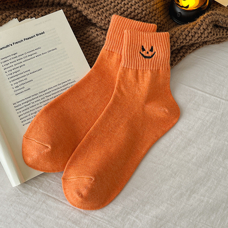 Spooky Season Halloween Embroidered Ankle Socks