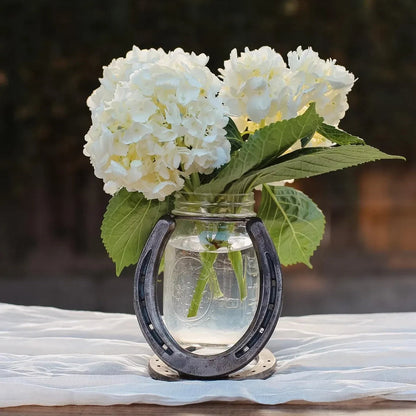 Horseshoe Flower Mason Jar Vase (jar not included)