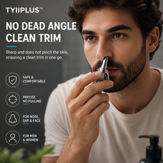 TYIIPLUS™ Manual Nose Hair Trimmer – Stainless Steel 360° Trimmer, Waterproof & No Battery Required