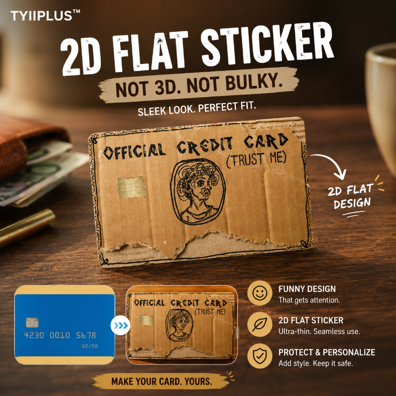 TYIIPLUS™ Funny “Trust Me” Credit Card Sticker – 2D Flat Design Card Skin for Credit, Debit, EBT & Transportation Cards
