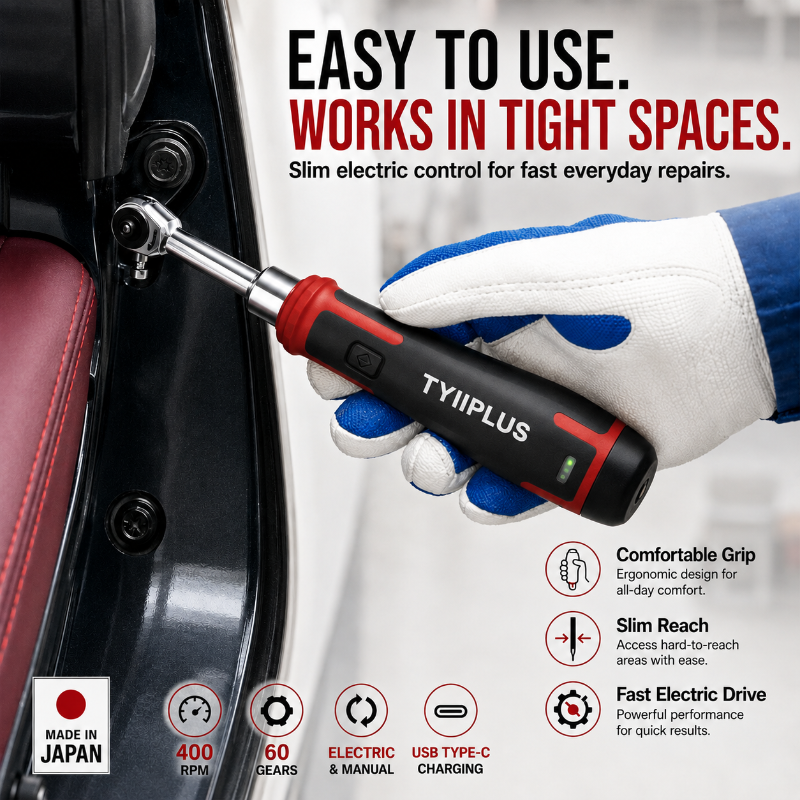 Cordless Electric Slim Ratchet Set | 400 RPM 31-Bit Tool Kit