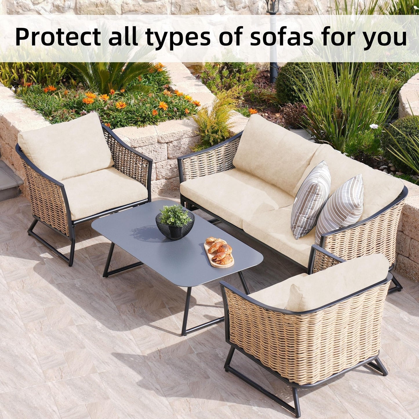 🪑 Stretch Sofa Cushion Covers Set